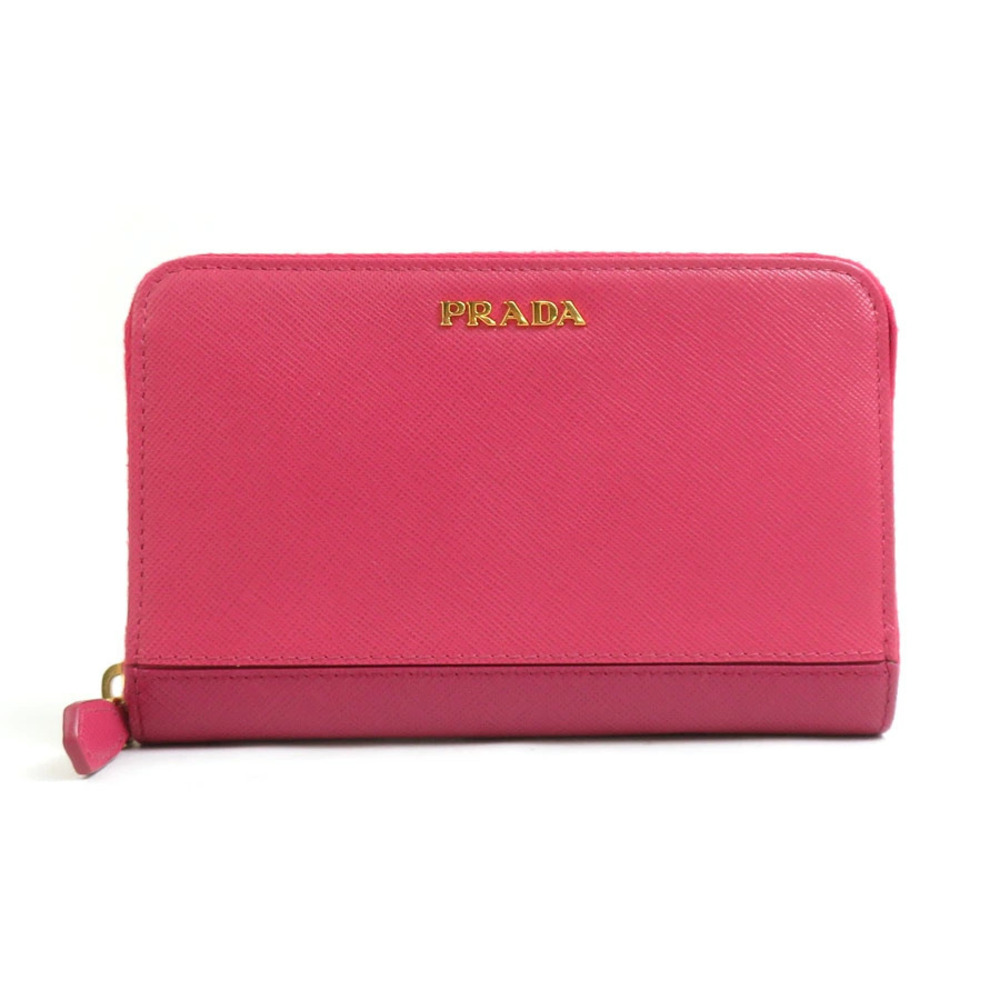 Prada coin case Wallet Compact Wallet Leather Pink